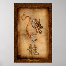 Jahr des Drachen, Tiger Dragon Art Poster