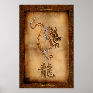 Jahr des Drachen, Tiger Dragon Art Poster