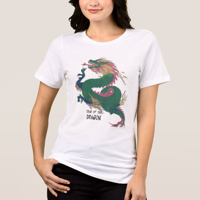 Jahr des Drachen Tri-Blend Shirt (Vorderseite)