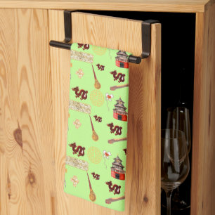 Jahr des Dragon Chinese Liebites Music Luck Geschirrtuch