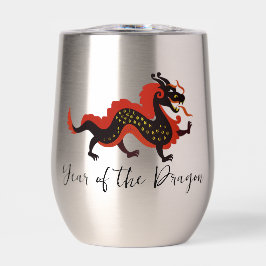 Jahr des Dragon Design Thermal Wine Tumbler