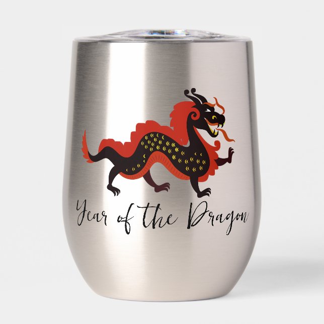 Jahr des Dragon Design Thermal Wine Tumbler (Vorderseite)