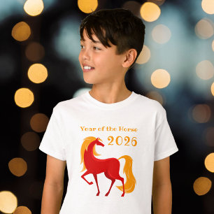 Jahr des Feuerpferdes 2026 Chinesischer Zodiac-Jun T-Shirt