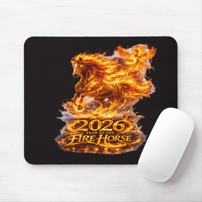 Jahr des Feuerpferdes 2026 Mousepad (Mit Mouse)