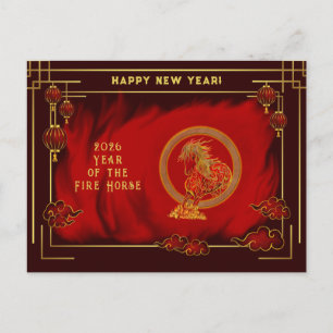 Jahr des Feuerpferdes , Frohes Lunar Neujahr Postkarte