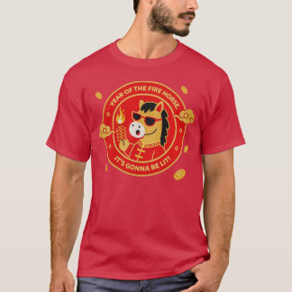 Jahr des Feuerpferdes Lunar Neujahr Rotes Zodiac H T-Shirt