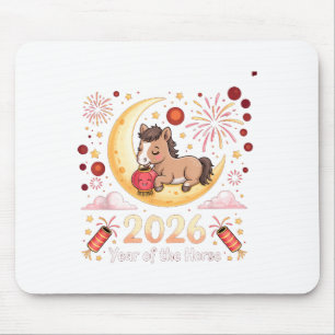 Jahr des Feuerpferds 2026 Festliches Chinesisches Mousepad