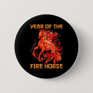Jahr des Feuerpferds Frohes chinesisches Neujahrsf Button