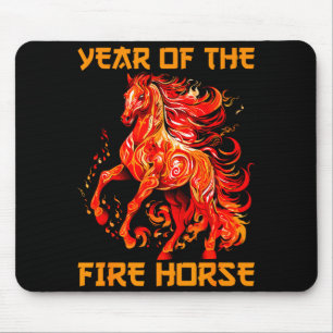 Jahr des Feuerpferds Glückliches Chinesisches Neuj Mousepad