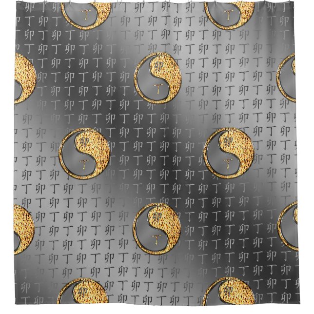 Jahr des Feuerwehrkaninchens Duschvorhang (Vorderseite)