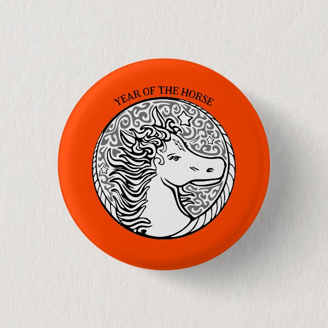 Jahr-des-feurigen-Pferdes-Button Button (Vorderseite)