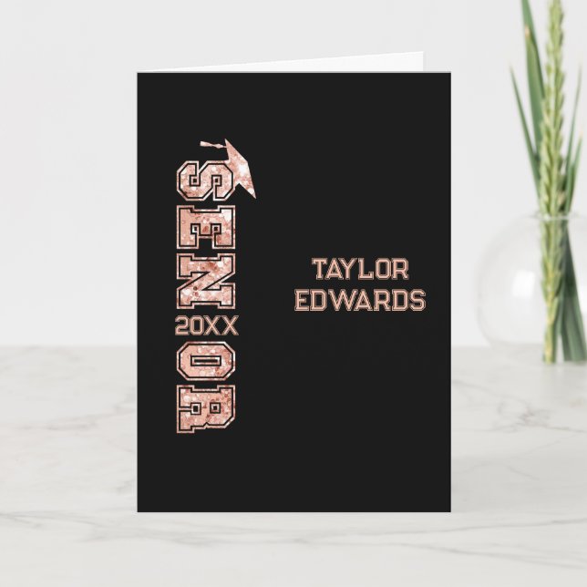 Jahr des Fotos  Glitzer Karte (Vorderseite)