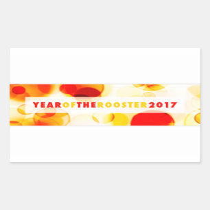 Jahr des Hahns 2017 (Bokeh) Rechteckiger Aufkleber