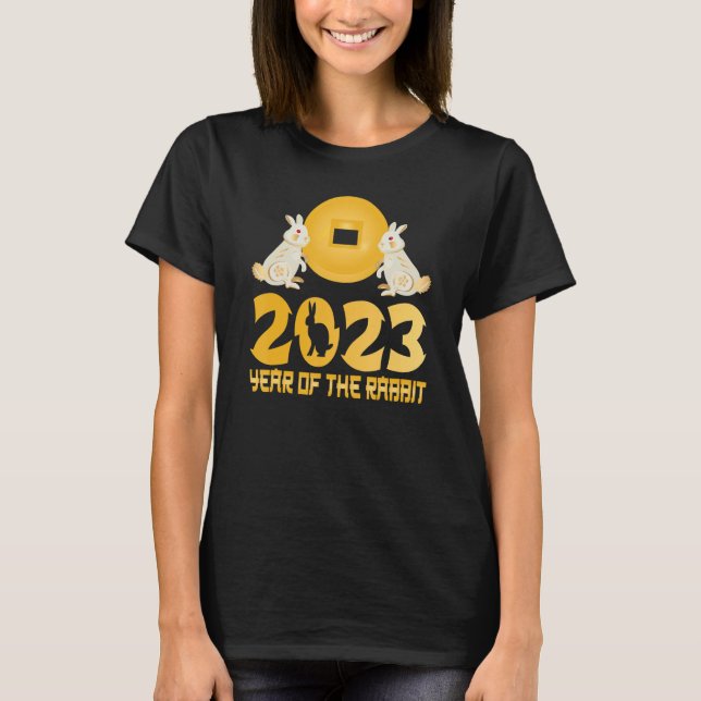 Jahr des Hasen glücklich Chinesisch Neujahr 2023 T-Shirt (Vorderseite)