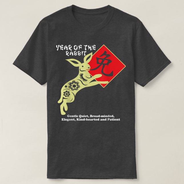 Jahr des Hasen glücklich Chinesisch Zodiac Lunar N T-Shirt (Design vorne)