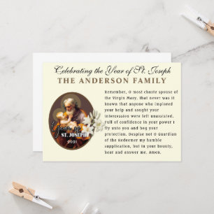 Jahr des hl. Joseph-Katholischen Gedenkens Gebet Karte