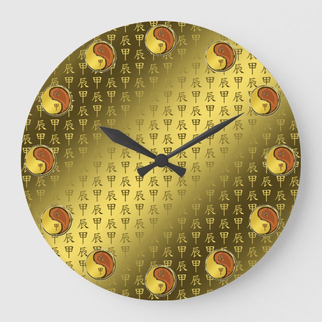 Jahr des Holz-Drachen Große Wanduhr (Vorderseite)