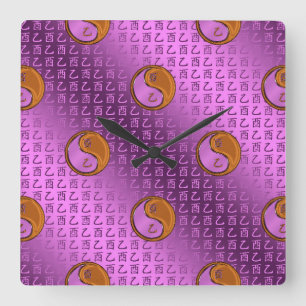 Jahr des Holz-Hahns Quadratische Wanduhr