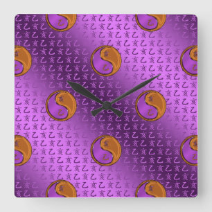 Jahr des Holzboars Quadratische Wanduhr