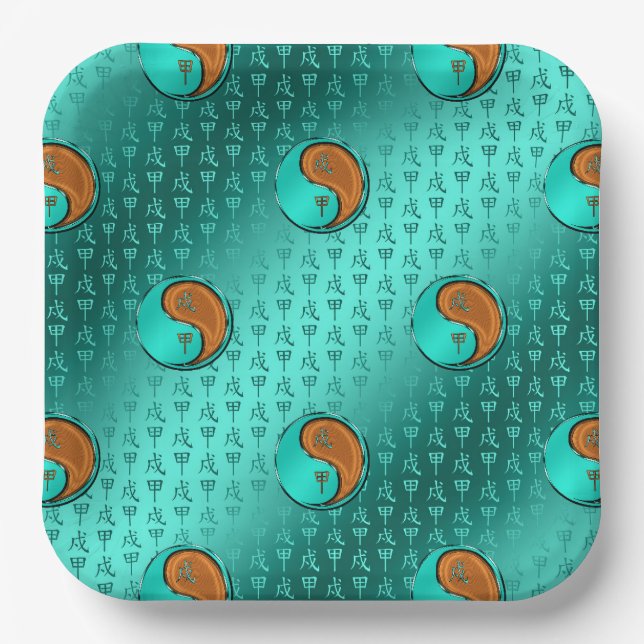 Jahr des Holzhundes Pappteller (Vorderseite)