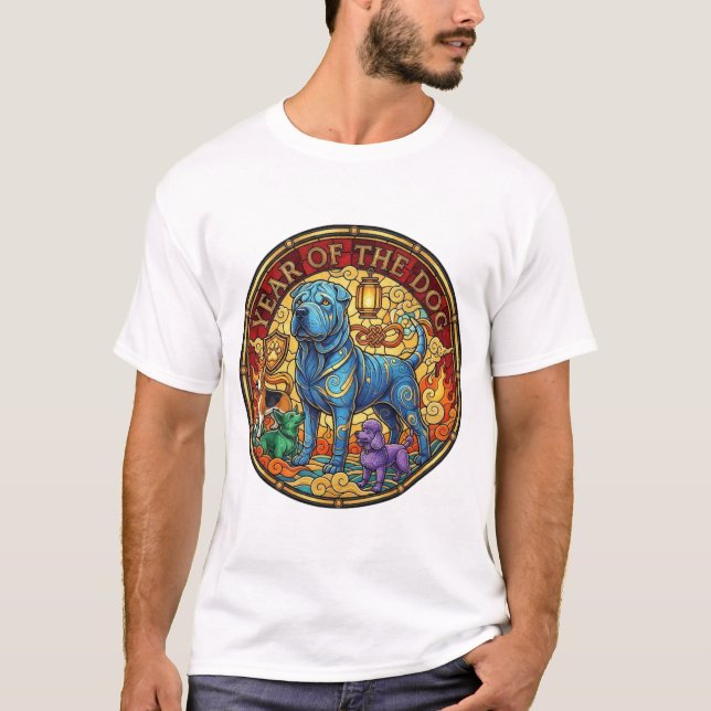 Jahr des Hundes Herren Basic T-Shirt (Vorderseite)