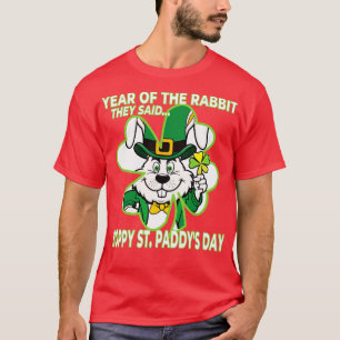Jahr des Kaninchen-St-Paddys-Tages T-Shirt