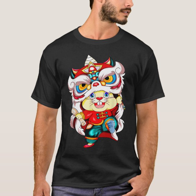 Jahr des Kaninchens 2023 chinesisches Neujahrskost T-Shirt (Vorderseite)