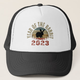 JAHR DES KANINCHENS 2023  TRUCKER-MÜTZE TRUCKERKAPPE
