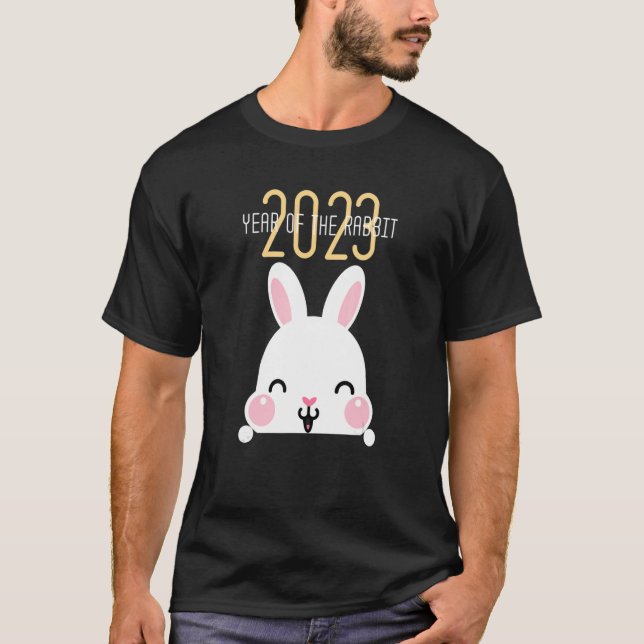 Jahr des Kaninchens 2023 Zodiac Lunar New Y T-Shirt (Vorderseite)