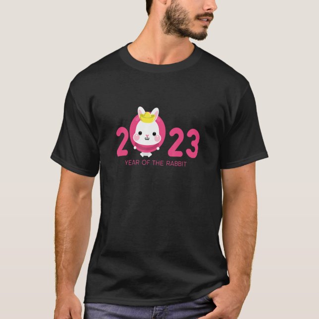 Jahr des Kaninchens 2023 Zodiac Lunar New Y T-Shirt (Vorderseite)