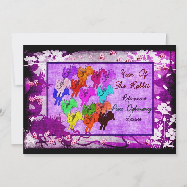 Jahr des Kaninchens Einladung (Vorderseite)