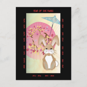 Jahr des Kaninchens Feiertagspostkarte