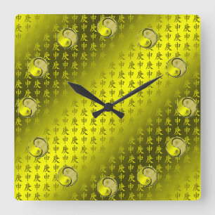 Jahr des Metallaffen Quadratische Wanduhr