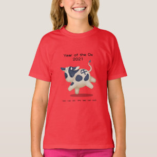Jahr des Ochsen 2021 Süßes Sternzeichen Tier T-Shirt