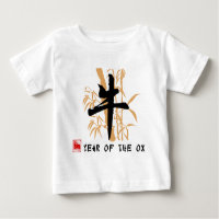 Jahr des Ochsen-Baby-T-Shirts