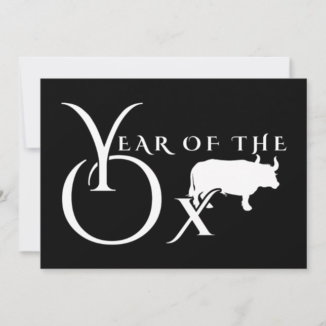 Jahr des Ochsen Einladung (Vorderseite)