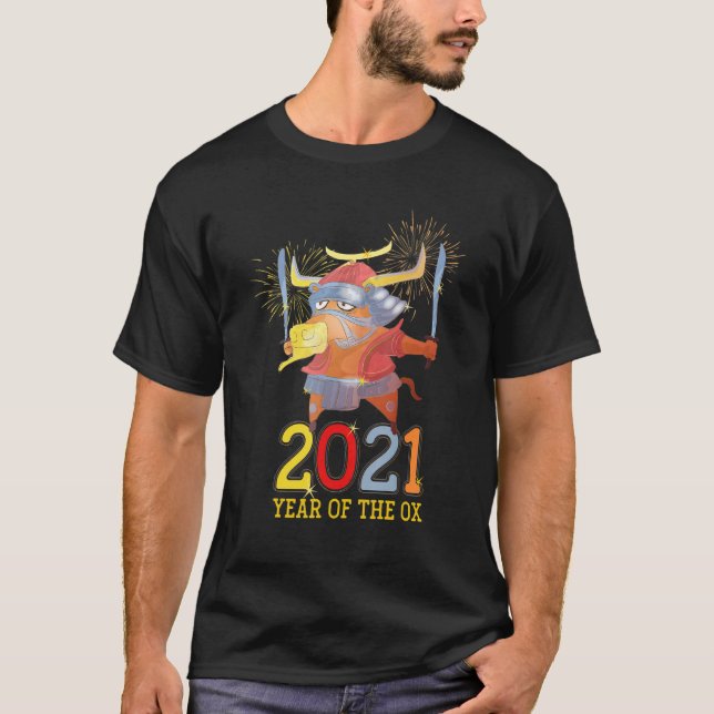Jahr des OX 2021 - Funny Happy Chinese New Year T-Shirt (Vorderseite)