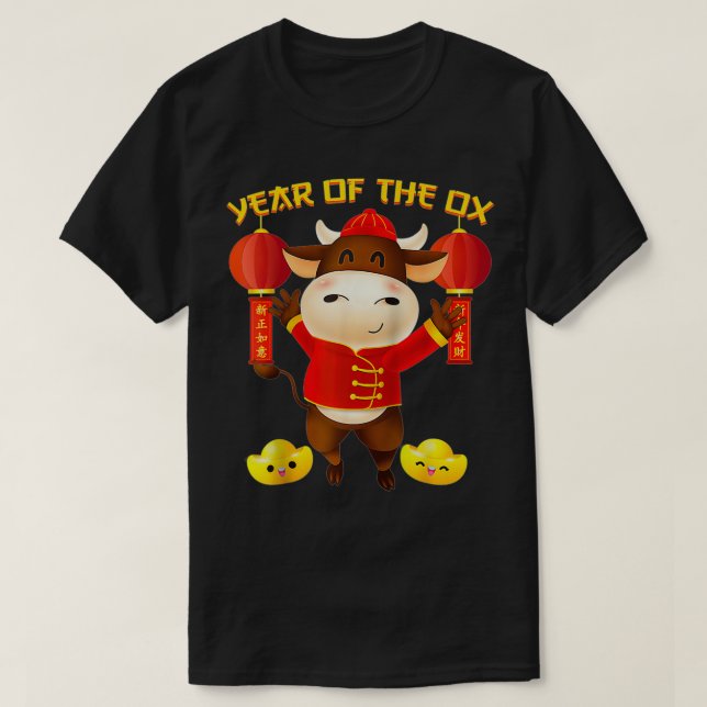 Jahr des OX 2021 Funny Happy Chinesisch Neues Jahr T-Shirt (Design vorne)
