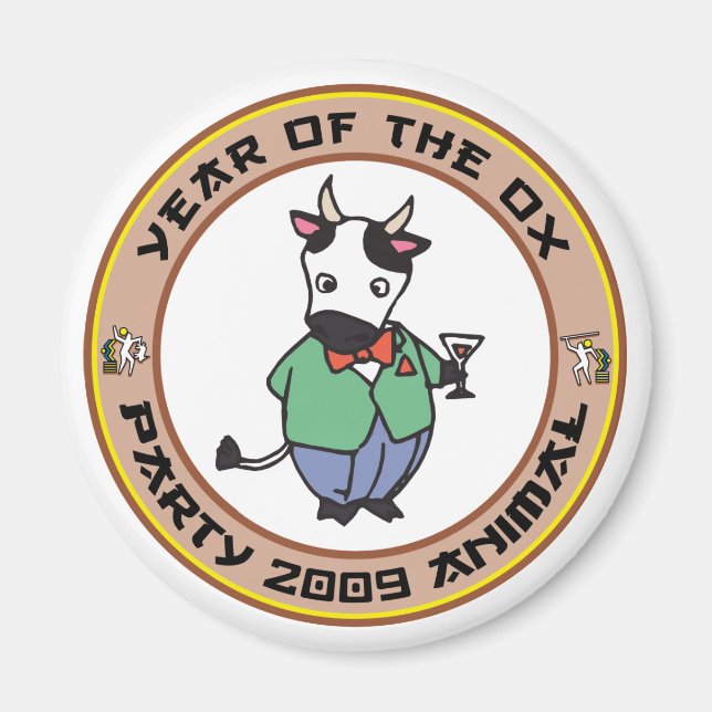 Jahr des OX-Geschenks Magnet (Vorne)