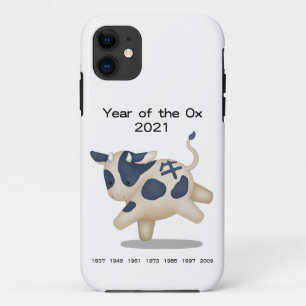 Jahr des Ox-Niedlichen Zodiac-Tieres 2021 Case-Mate iPhone Hülle