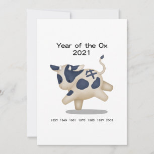 Jahr des Ox-Niedlichen Zodiaks 2021 Personalisiert