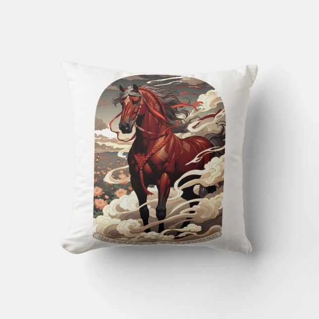 Jahr des Pferde-Wächters, Mondneujahr Geschenk Kissen (Vorderseite)