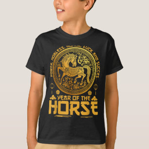 Jahr des Pferde-Zodiakhs Glückliches chinesisches T-Shirt