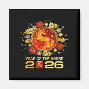Jahr des Pferdes 2026 Chinesisches Neujahr 2026 Fa Magnet