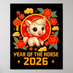 Jahr des Pferdes 2026 Chinesisches Neujahr 2026 Poster