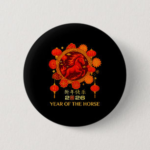 Jahr des Pferdes 2026 Chinesisches Neujahr Button