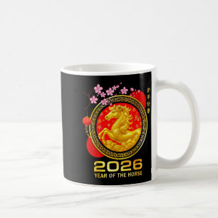 Jahr des Pferdes 2026 Chinesisches Neujahr Männer Kaffeetasse