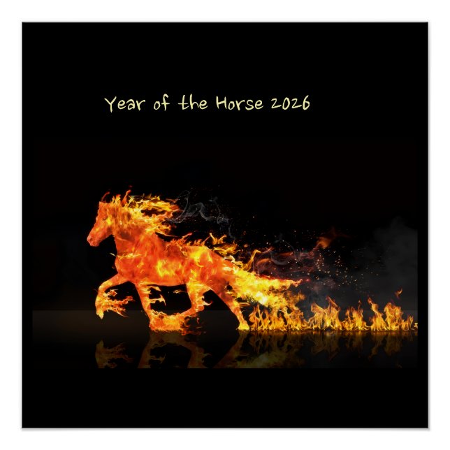 Jahr des Pferdes 2026 (Feuerpferd) Poster (Vorderseite)