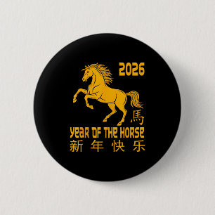 Jahr des Pferdes 2026 Frohes chinesisches Neujahr Button