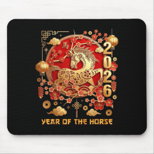 Jahr des Pferdes 2026 Frohes chinesisches Neujahr  Mousepad